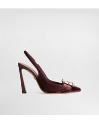Dolce & Gabbana - Velvet Slingbacks With Bejeweled Buckle - Lyst