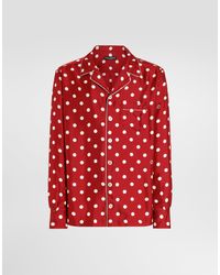 Dolce & Gabbana - Polka Dot-Print Silk Twill Vanity Shirt - Lyst