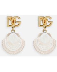 Dolce & Gabbana - Earrings With Shell-Shaped Pendant - Lyst