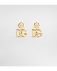 Dolce & Gabbana - Clip-On Earrings With Dg Logo - Lyst