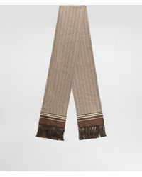 Dolce & Gabbana - Silk Twill Scarf With Micro-Design And Logo - Lyst
