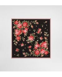 Dolce & Gabbana - Rose Bouquet-Print Silk Twill Scarf 50X50 - Lyst