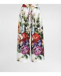 Dolce & Gabbana - フラワーブーケプリント ポプリン パンツ - Lyst