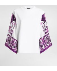 Dolce & Gabbana - T-Shirt With Silk Foulard Sleeves - Lyst