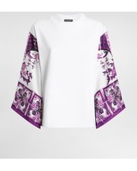 Dolce & Gabbana - T-Shirt With Silk Foulard Sleeves - Lyst