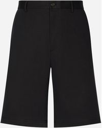 Dolce & Gabbana - Bermudas Baumwollstretch Mit Logoplakette - Lyst