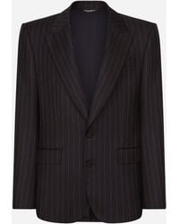 Dolce & Gabbana - Single-Breasted Pinstripe Wool Sicilia-Fit Jacket - Lyst