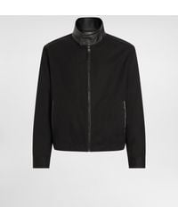 Dolce & Gabbana - Leather And Technical Fabric Jacket With A High Neck And Tag - Lyst