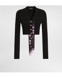 Dolce & Gabbana - Wool Cardigan With Offset Rib - Lyst