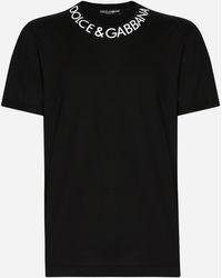 Dolce & Gabbana Round-neck T-shirt with Dolce&Gabbana print - Nero