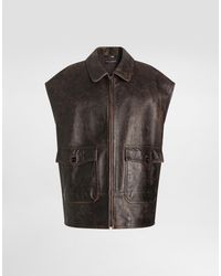 Dolce & Gabbana - Bull Leather Vest - Lyst