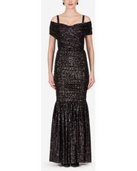 Dolce & Gabbana Long Sequined Dress - Black