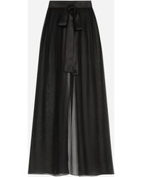 Dolce & Gabbana - Silk Chiffon Long Skirt - Lyst