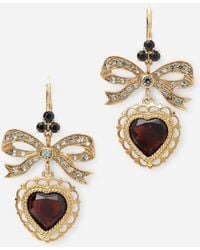 Dolce & Gabbana - Devotion Earrings 18 Carat And Rhodolite Garnet - Lyst