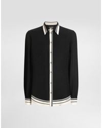 Dolce & Gabbana - Logo And Stripe-Print Jacquard Martini Shirt - Lyst