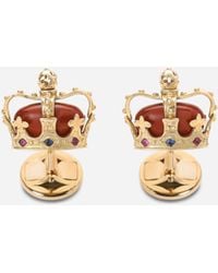 Dolce & Gabbana - Crown Crown Cufflinks With Jasper - Lyst