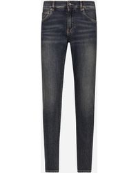 Dolce & Gabbana - Vaqueros Slim De Denim Elástico - Lyst