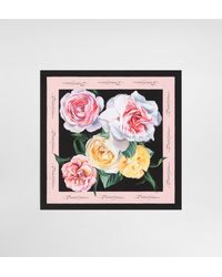 Dolce & Gabbana - Tuch Aus Seidentwill Pfingstrosen- Und Rosenprint 50 X 50 - Lyst