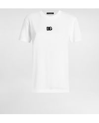 Dolce & Gabbana - Jersey T-Shirt With Dg Logo Embroidery - Lyst