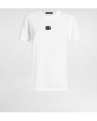 Dolce & Gabbana - Jersey T-Shirt With Dg Logo Embroidery - Lyst
