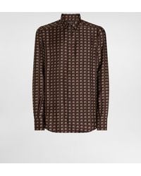 Dolce & Gabbana - Printed Silk Twill Martini Shirt - Lyst