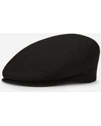 Dolce & Gabbana - Gorra Inglesa En Sarga De Algodón Con Placa Con Logotipo - Lyst
