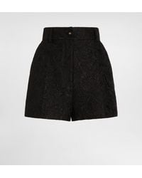 Dolce & Gabbana - Quilted Floral Jacquard Shorts With Dg Logo - Lyst