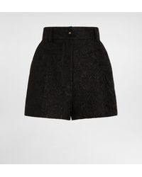Dolce & Gabbana - Quilted Floral Jacquard Shorts With Dg Logo - Lyst
