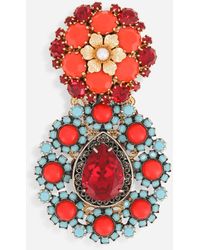 Dolce & Gabbana Krawattennadel aus Metall mit mehrfarbigem Strass