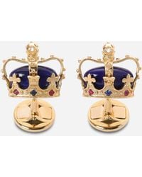 Dolce & Gabbana - Royal Cufflinks 18-Carat, Lapis Lazuli, Rubies, And Sapphires - Lyst