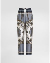 Dolce & Gabbana - Cargo-Print Vanity Silk Twill Trousers - Lyst