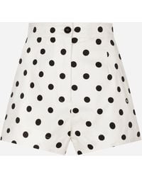 Dolce & Gabbana - ドットプリント コットン ハイウエストショートパンツ - Lyst