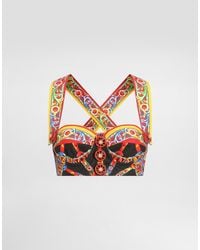 Dolce & Gabbana - Carretto-Print Poplin Top - Lyst