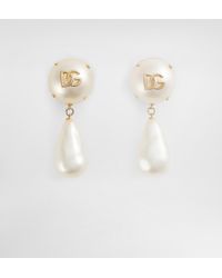 Dolce & Gabbana - Teardrop Earrings With Dg Logo - Lyst