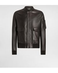 Dolce & Gabbana - Zip-Fastening-Pocket Leather Jacket - Lyst