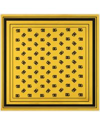 Dolce & Gabbana - Twill Scarf With All-over Dg Logo Print (90 X 90) - Lyst