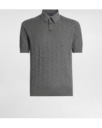 Dolce & Gabbana - Silk Polo-Shirt With All-Over Dg Logo Embroidery - Lyst