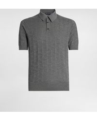 Dolce & Gabbana - Poloshirt Aus Seide Mit Dg-Logostickerei Allover - Lyst
