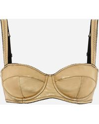 Dolce & Gabbana - Foiled Jersey Balconette Bra - Lyst