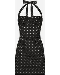 Dolce & Gabbana - Short Cotton Corset Dress With Polka-Dot - Lyst