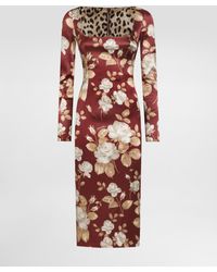 Dolce & Gabbana - Rose Print Dress - Lyst