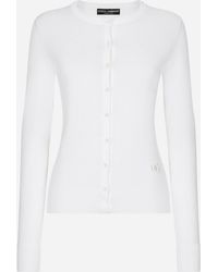 Dolce & Gabbana - Silk Round-Neck Cardigan - Lyst