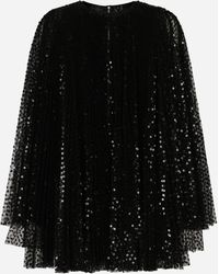 Dolce & Gabbana - ショートプリーツドレス スパンコールワイドスリーブ - Lyst