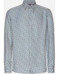 Dolce & Gabbana - Silk Martini-Fit Shirt With Tie Print - Lyst