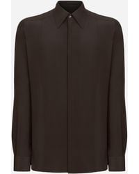 Dolce & Gabbana - Silk Martini-Fit Shirt With Shirt Front - Lyst