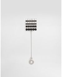 Dolce & Gabbana - Rhinestone-Detailed Metal Brooch With Logo - Lyst