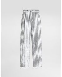 Dolce & Gabbana - Crinkled Striped Poplin Vanity Trousers - Lyst