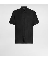 Dolce & Gabbana - Linen Canvas Shirt With Dg Embroidery - Lyst