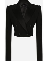 Dolce & Gabbana - Double-Breasted Wool Tuxedo Jacket - Lyst