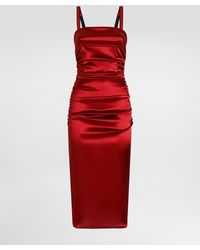 Dolce & Gabbana - Stretch Satin Fitted Dress - Lyst